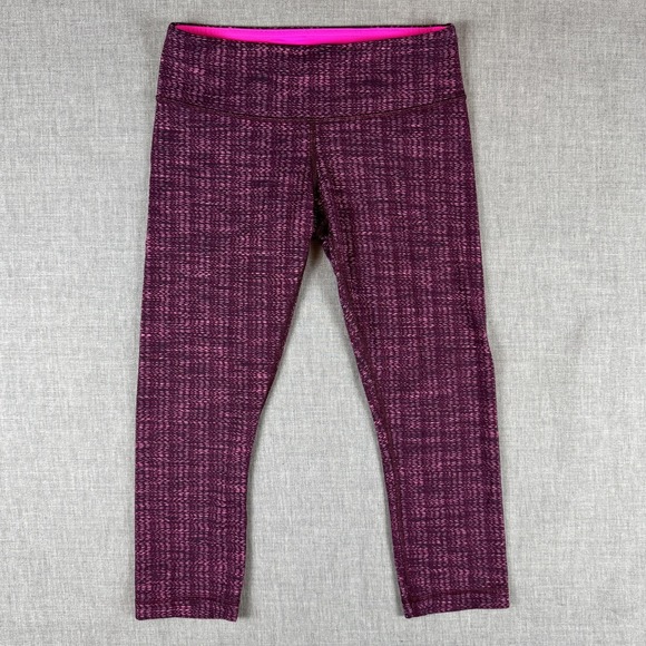 lululemon athletica Pants - Lululemon Pants Womens 6 Purple Pink Space Dye Crop Leggings Yoga Athletic